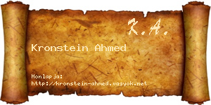 Kronstein Ahmed névjegykártya